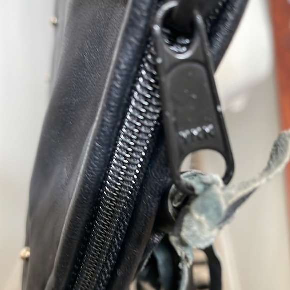 Vintage black leather tassel and studded clutch bag 💼 - Picture 6 of 8